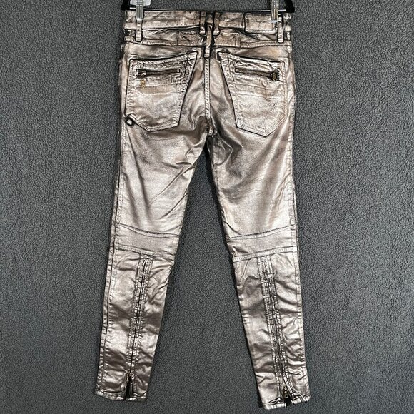 Robin's Jeans Motard Racer Metallic Zipper Moto Jeans - Men's Size 29*31 - Gold - Picture 4 of 12